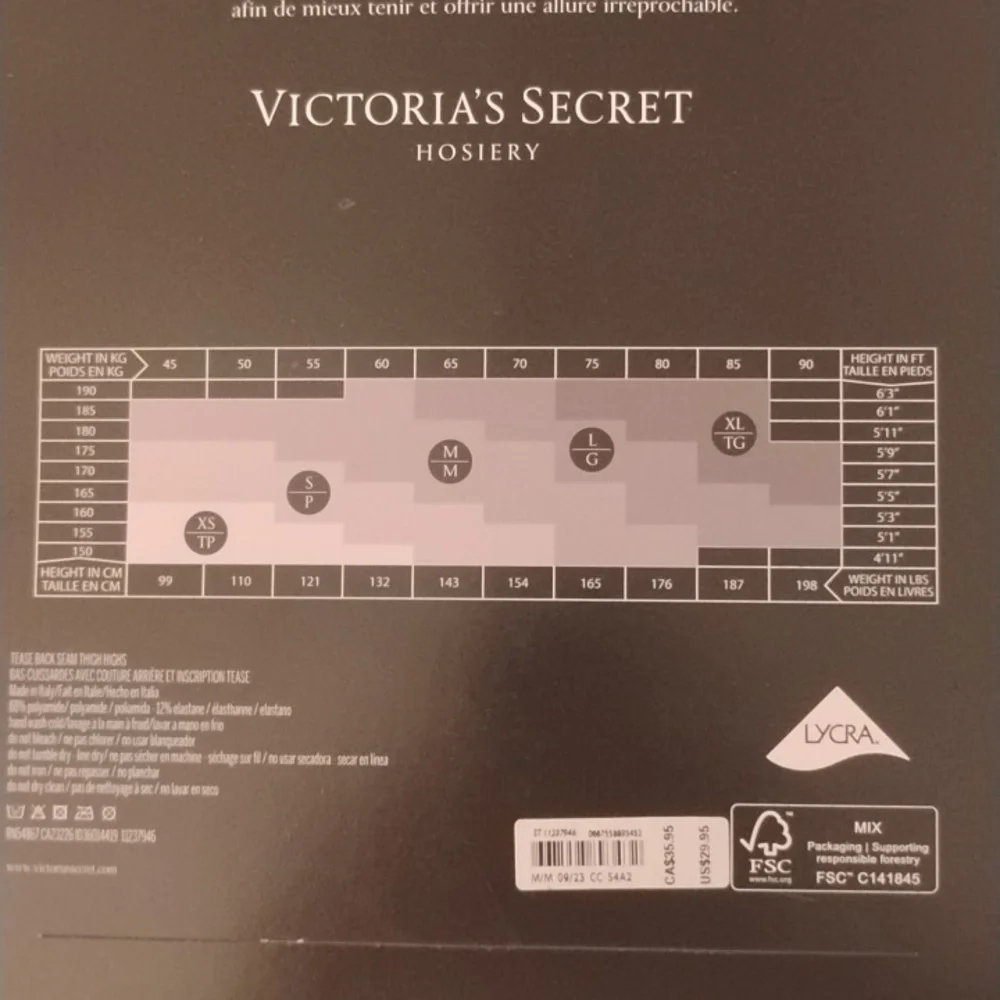Victoria's Secret Black Back Seam Thigh Highs Love Me Tease Me